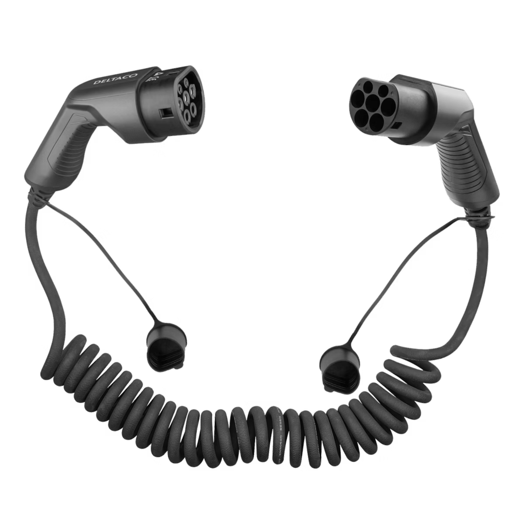 Spiral Laddkabel Typ 2, 3 - fas 16 A, 11 kW - 5 meter - eviQ